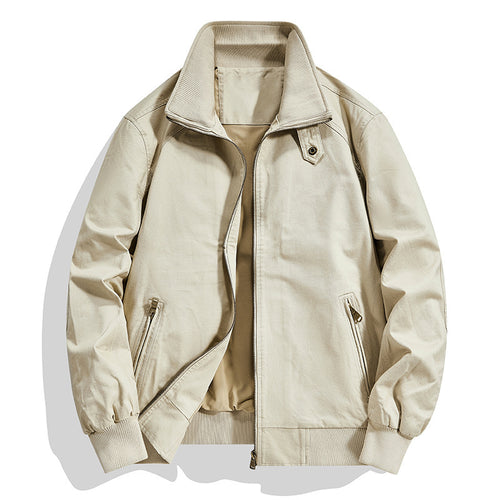 Herren Baumwoll-Canvas-Blouson mit Rippbündchen und Stehkragen Drune