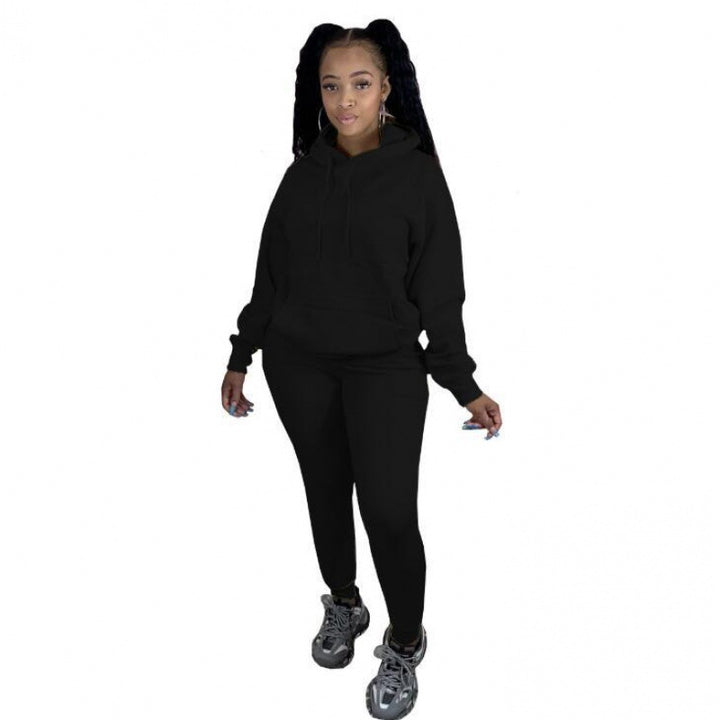 Damen Zweiteiliges Freizeitset mit Oversize Kapuzenpullover und Leggings mit hohem Bund, schmaler Passform Drune