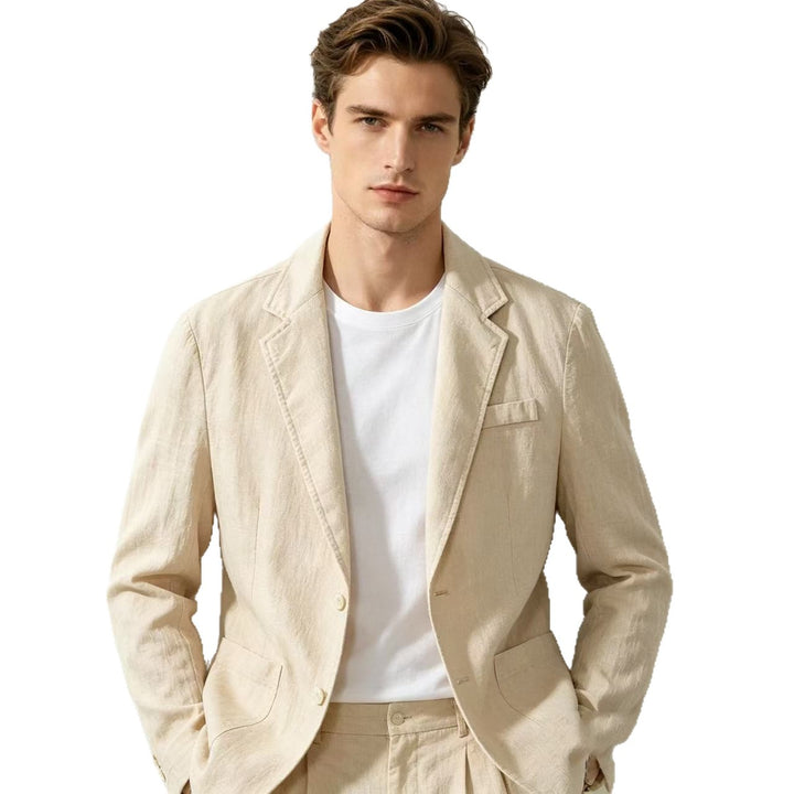 Herren nan leichter Leinenblazer mit modernem Slim-Fit Schnitt Drune