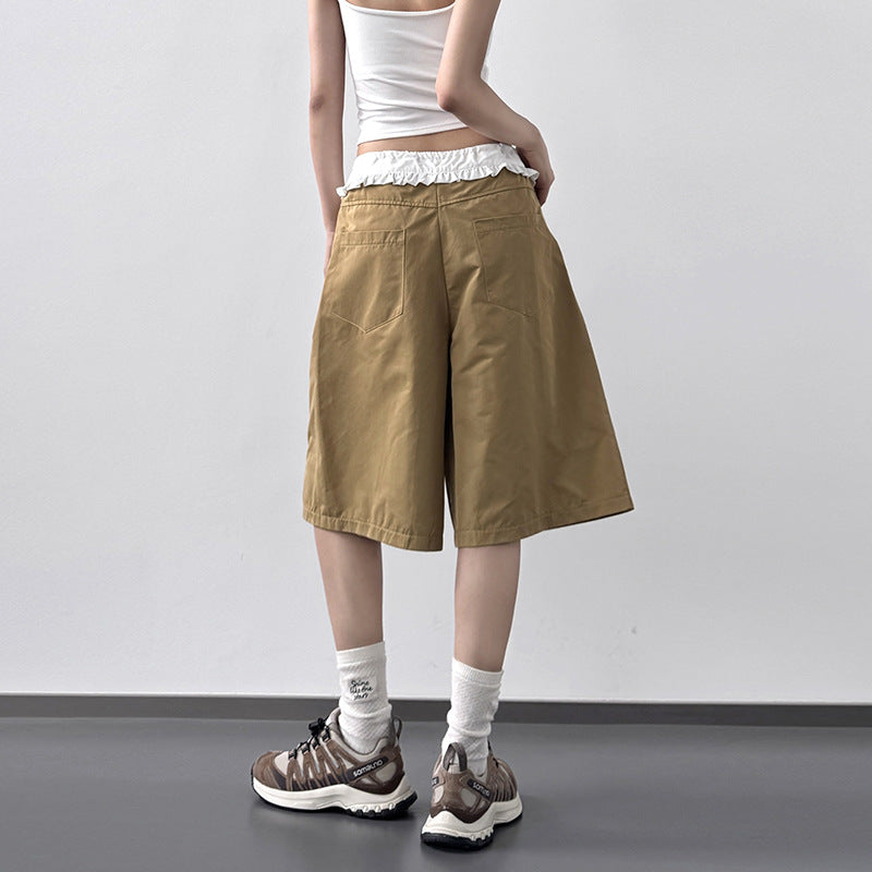 Damen Casual Weite Utility Shorts Drune