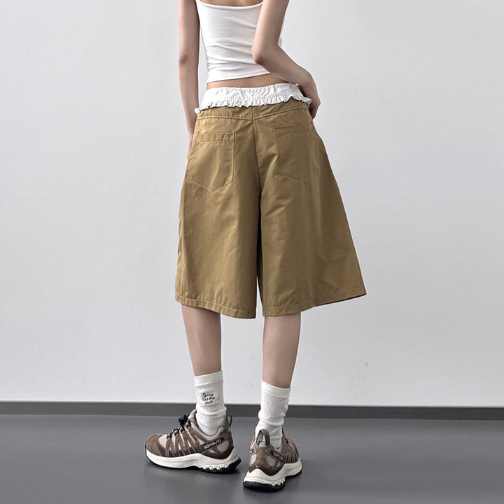 Damen Casual Weite Utility Shorts Drune