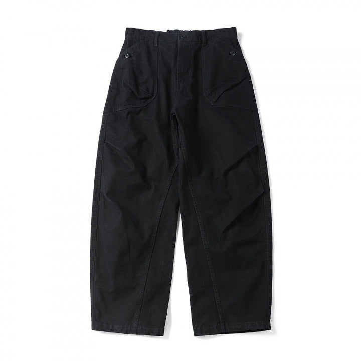 Unisex Lockere Utility-Hose mit hoher Taille, weitem Bein und aufgesetzten Arbeitstaschen Drune