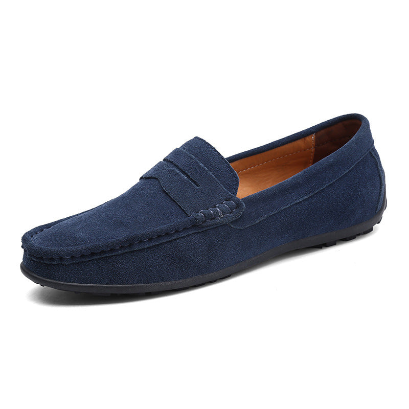 Herren nan eleganter Wildleder-Loafer mit handgenähter Moccasinnaht und rutschfester Gummiprofilsohle Drune