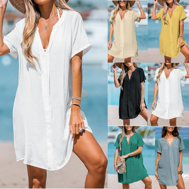 Damen lässiges Strandkleid mit praktischem Taschenbereich Drune