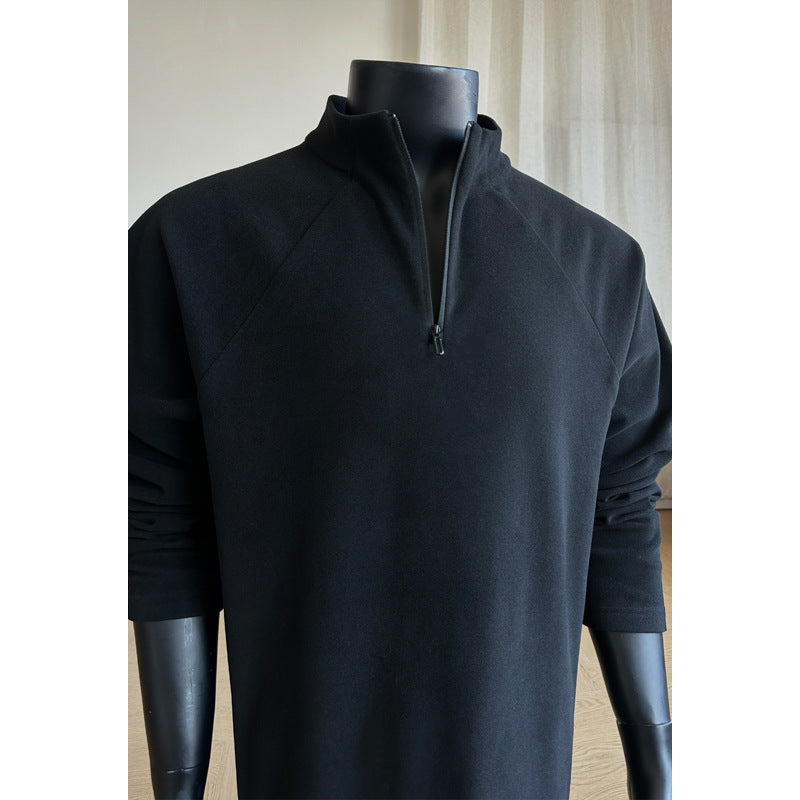 Damen modischer Stehkragen Pullover mit Reißverschluss Drune