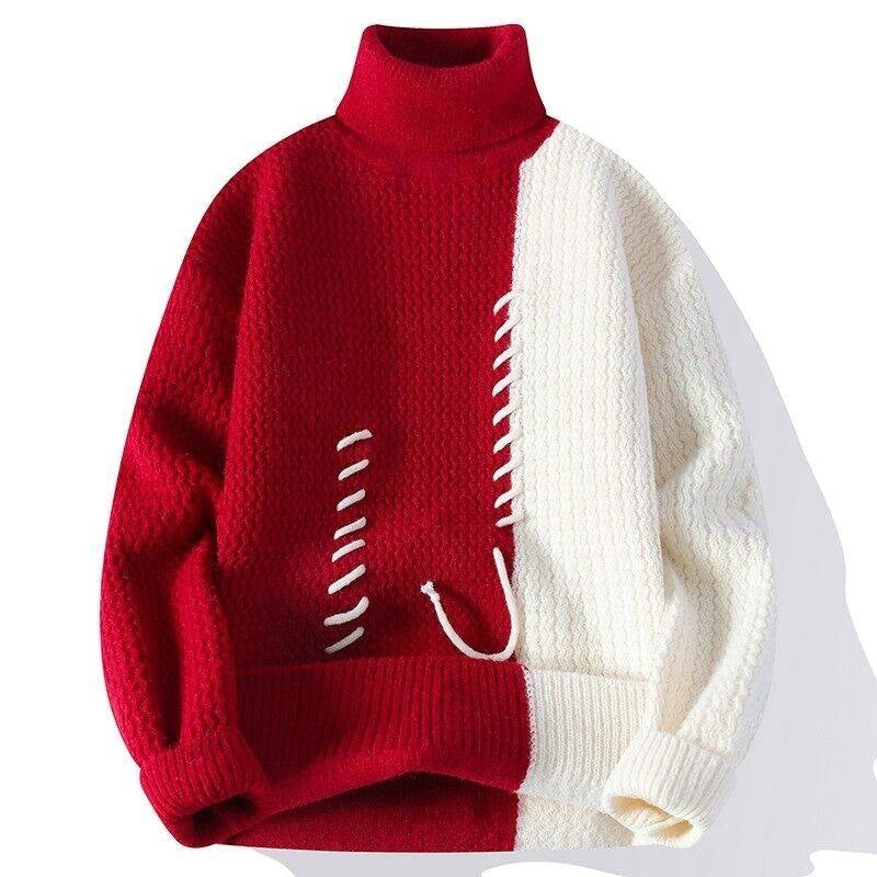 Unisex nan strukturierter Oversize-Strickpullover mit Zopfmuster und dekorativer Steppnaht Drune