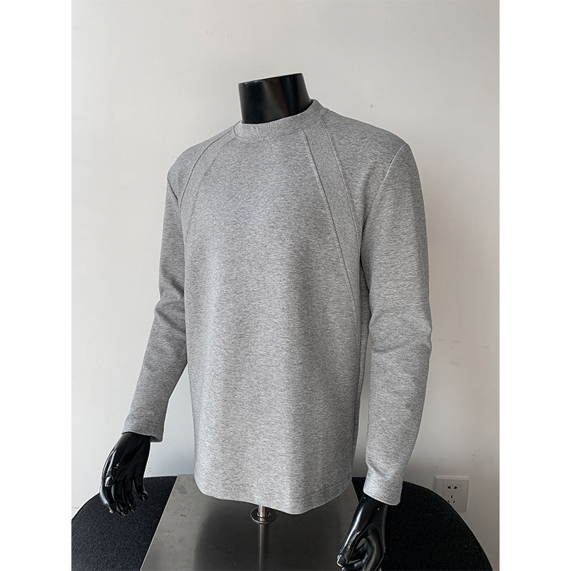 Herren Feines Langarm-Sweatshirt mit leichtem Stehkragen und Raglannähten Drune