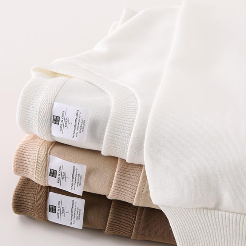 Unisex Oversize Rundhals-Sweatshirt aus Baumwollmischung mit gerippten Bündchen Drune