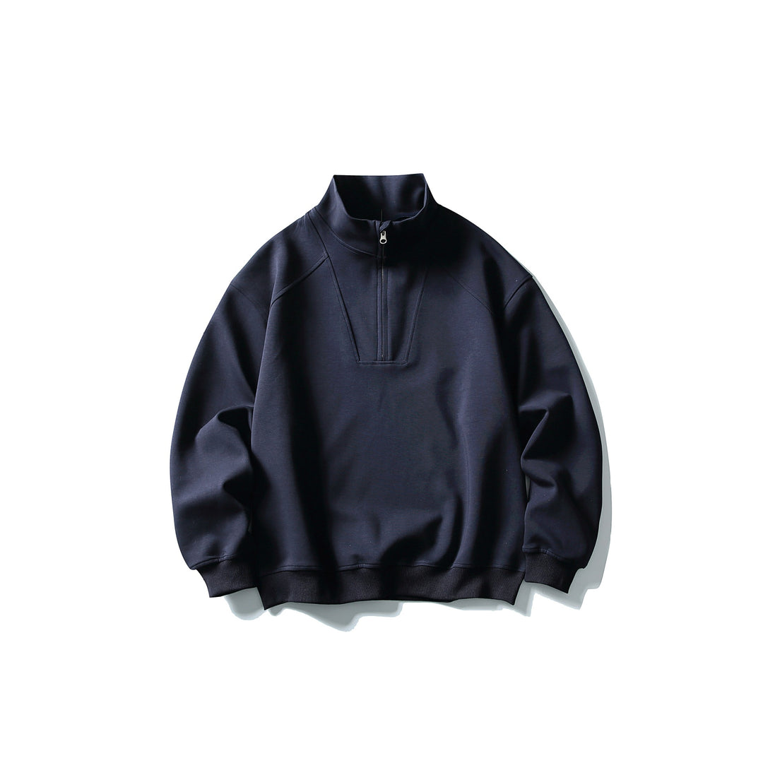Unisex Relaxed-Halbzip-Sweatshirt mit hohem Kragen und Raglannaht Drune