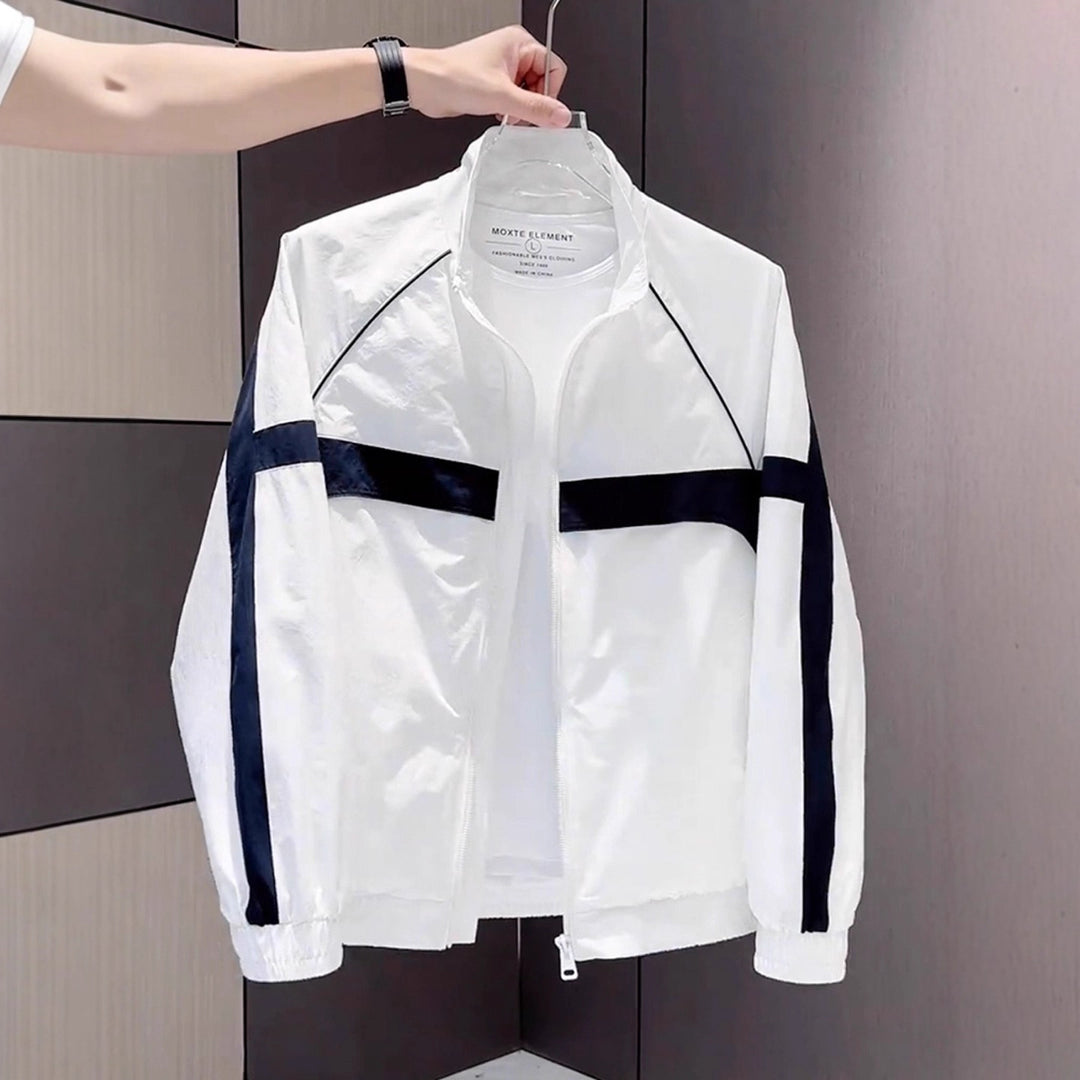 Herren Moderne Sportjacke mit hohen Kragen Drune