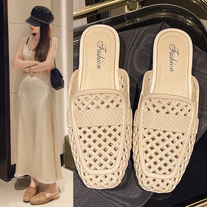Damen modische Rutschsandalen mit durchbrochenem Design und ergonomischem Fußbett Drune