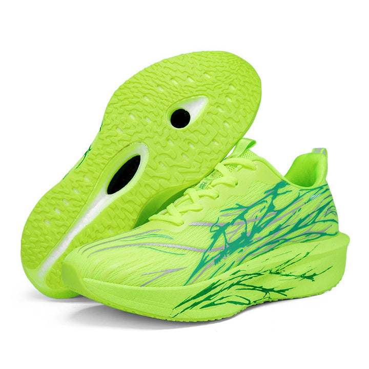 Unisex leichte Laufsneaker mit grafischem Splash-Print, atmungsaktivem Strickoberteil und gedämpfter Plateausohle Drune