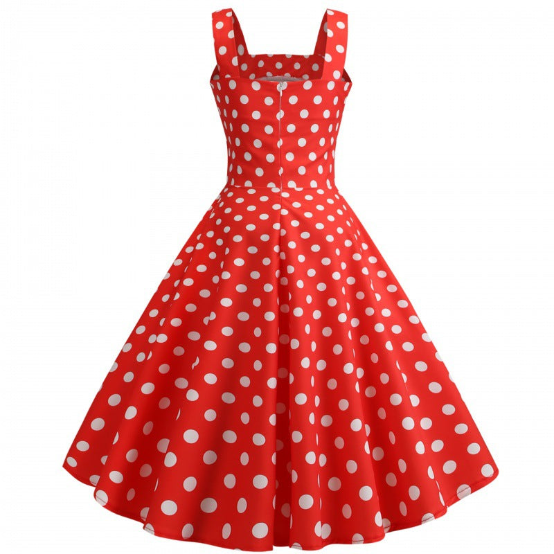 Damen Swingkleid mit Punkten und taillierter Silhouette Drune