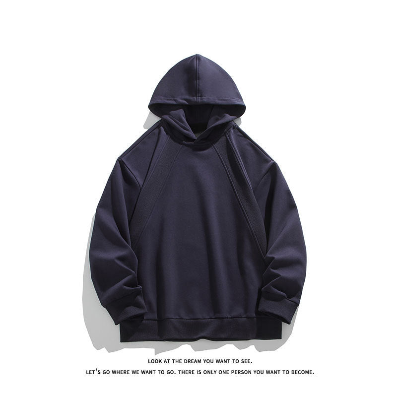 Herren Oversize-Kapuzenpullover mit Raglannähten und minimalistischem Streetwear-Design Drune
