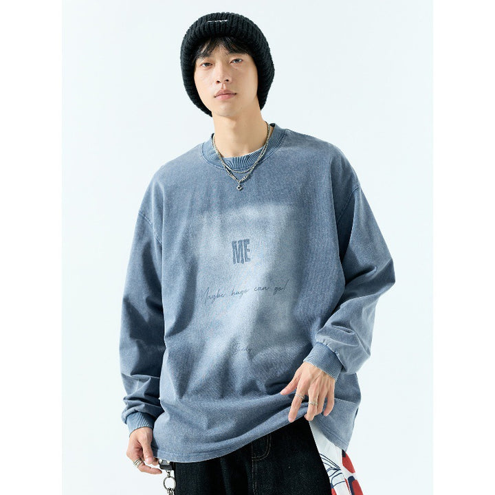 Herren Oversize Vintage-Sweatshirt mit Pigmentfärbung Drune