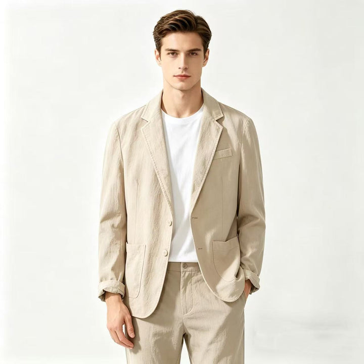 Herren nan leichter Leinenblazer mit modernem Slim-Fit Schnitt Drune
