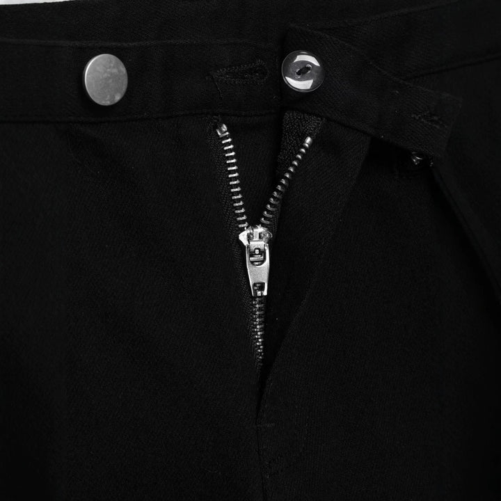 Damen Kurzgeschnittene Slim-Fit knöchellange Stoffhose mit Reißverschlusstaschen Drune
