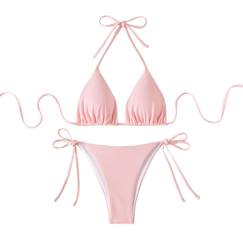 Damen Triangel-Bikini mit verstellbaren Riemen und raffinierten Details Drune