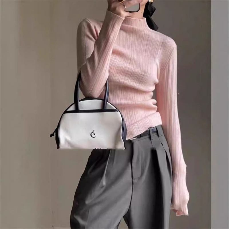 Damen Feinstrickpullover im modernen Schnitt mit hohem Kragen Drune