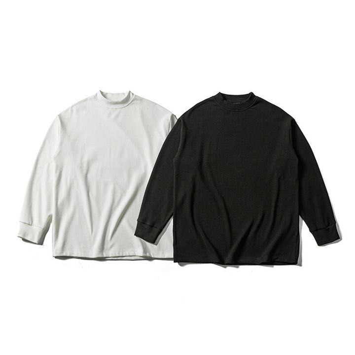 Unisex Oversize-Langarmshirt mit Mockneck aus Baumwollmischung Drune