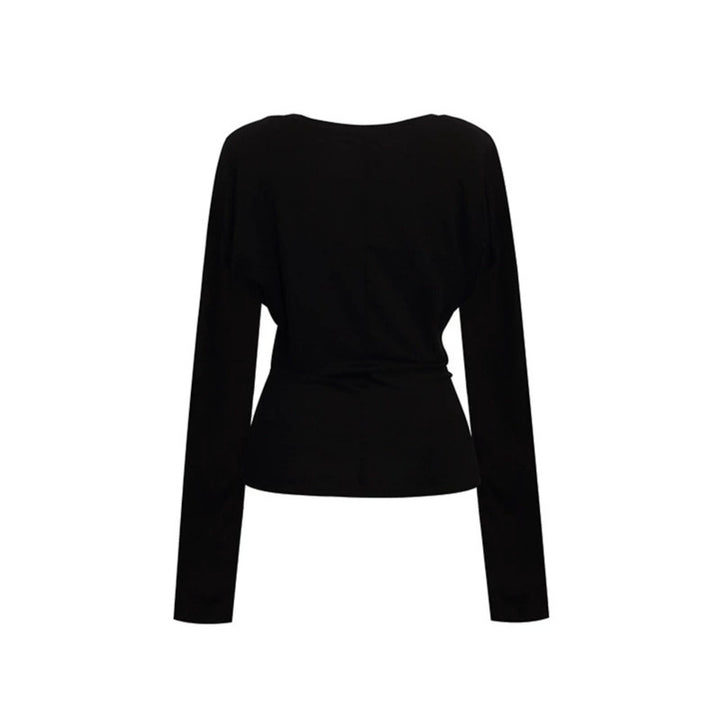 Damen Lagen-Langarmshirt mit integriertem Neckholder und Vintage-Grafik Drune