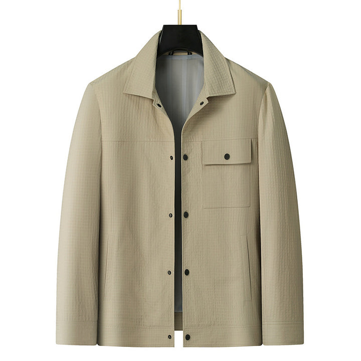 Herren Leichte Hemdjacke aus strukturierter Ripstop-Optik mit Druckknopfleiste Drune