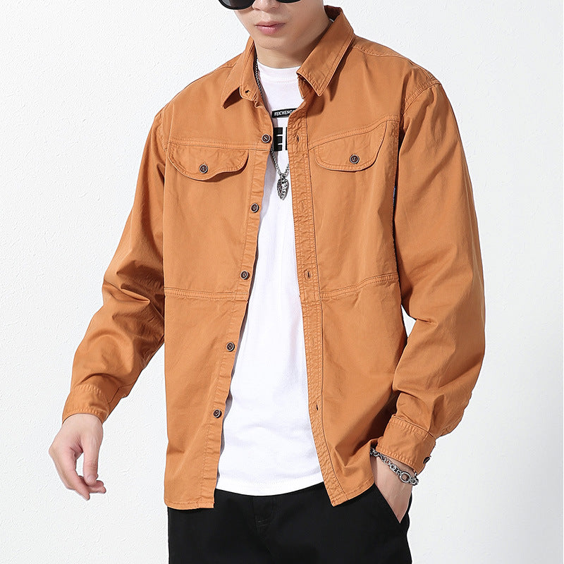 Herren Overshirt aus Baumwoll-Twill mit Brustklappen und entspanntem Regular-Fit Drune