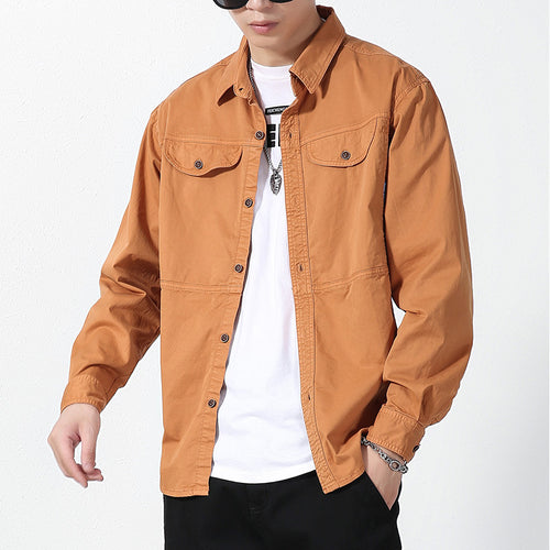 Herren Overshirt aus Baumwoll-Twill mit Brustklappen und entspanntem Regular-Fit Drune