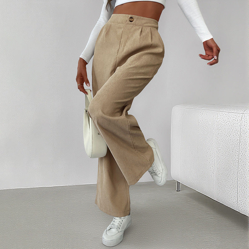 Damen lässiges Cropped Langarmshirt und weite Culotte-Hose Drune