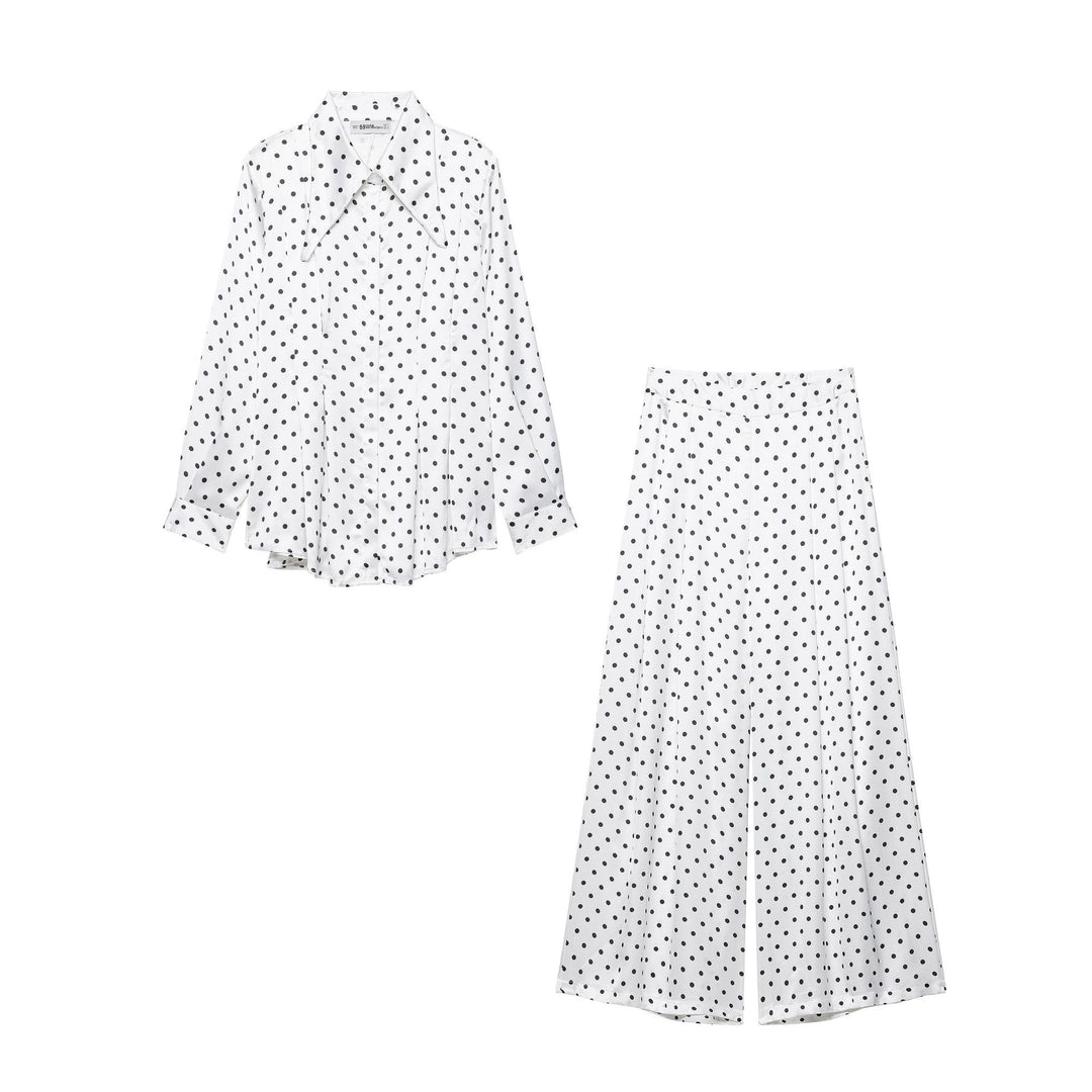 Damen Oversized Satinbluse mit übergroßem spitzem Kragen und Plissée-Detail Drune