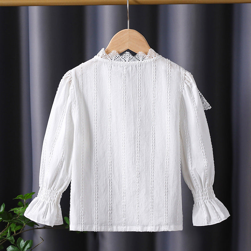 Mädchen Bluse mit romantischen Spitzendetails Drune