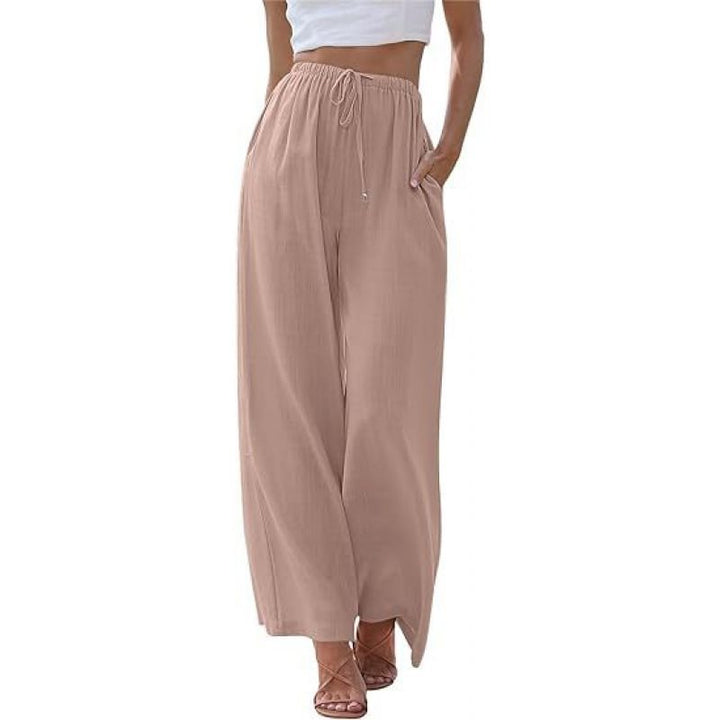 Damen Weite Palazzo-Hose mit elastischem Bund und seitlichen Taschen Drune