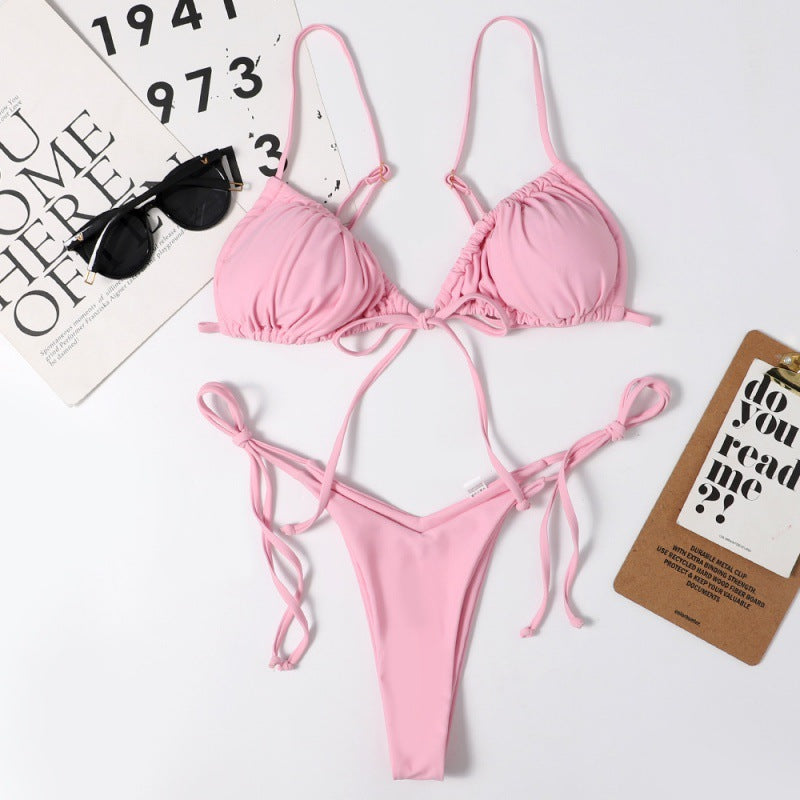 Damen Bikini-Set mit ajustierbaren Bindebändern und modischem Leopardenmuster Drune