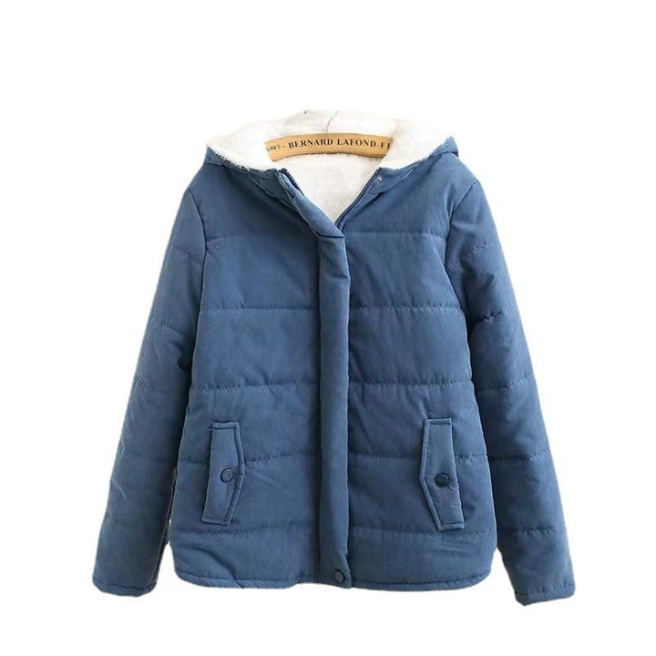 Damen nan gesteppte Kapuzenjacke mit Teddyfutter, verdeckter Druckknopfleiste und aufgesetzten Taschen Drune