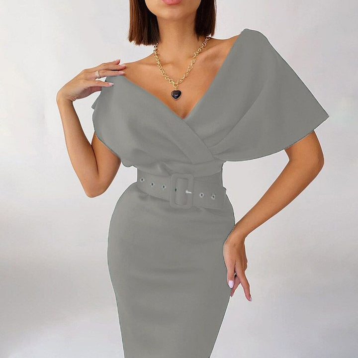 Drune | Off-Shoulder Tailliertes Kleid mit Gürtel