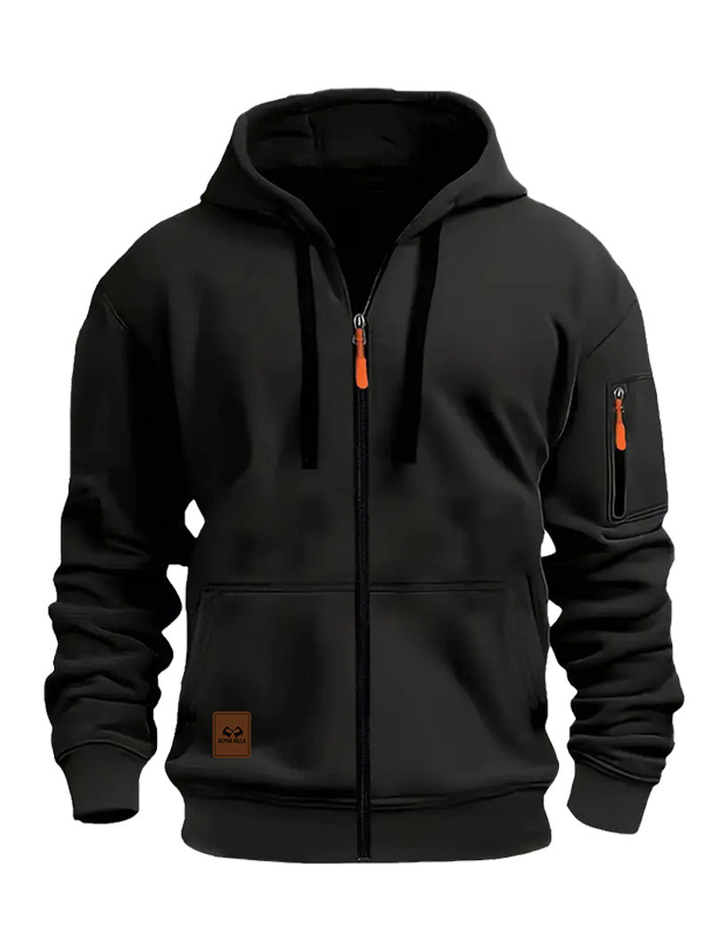 Herren Sportliche Fleecejacke mit Kapuze Drune