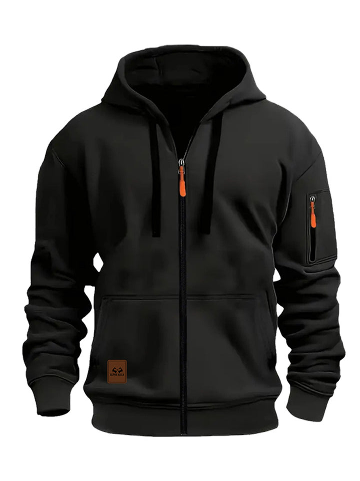 Herren Sportliche Fleecejacke mit Kapuze Drune