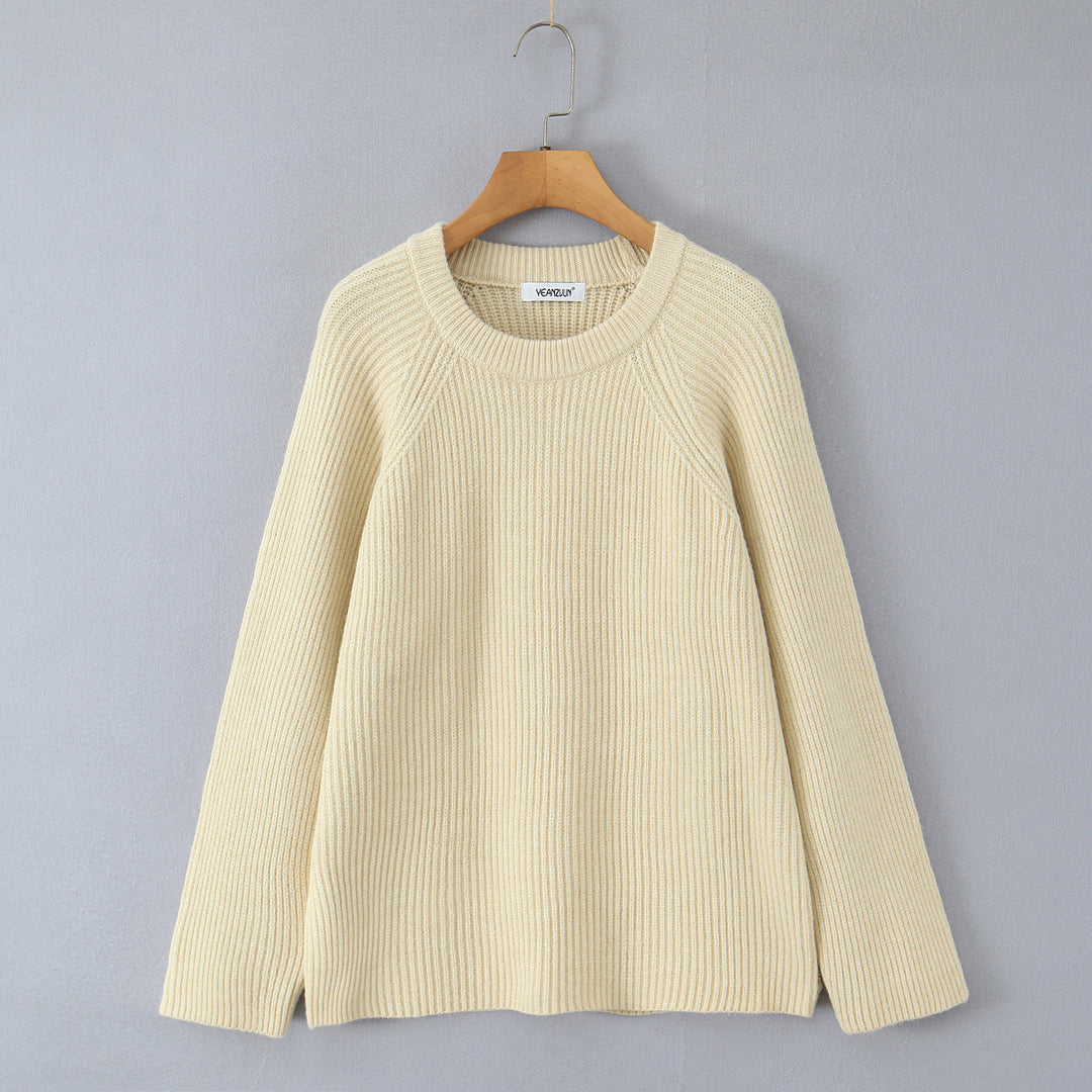 Damen Kuscheliger Strukturpullover mit Rundhalsausschnitt Drune