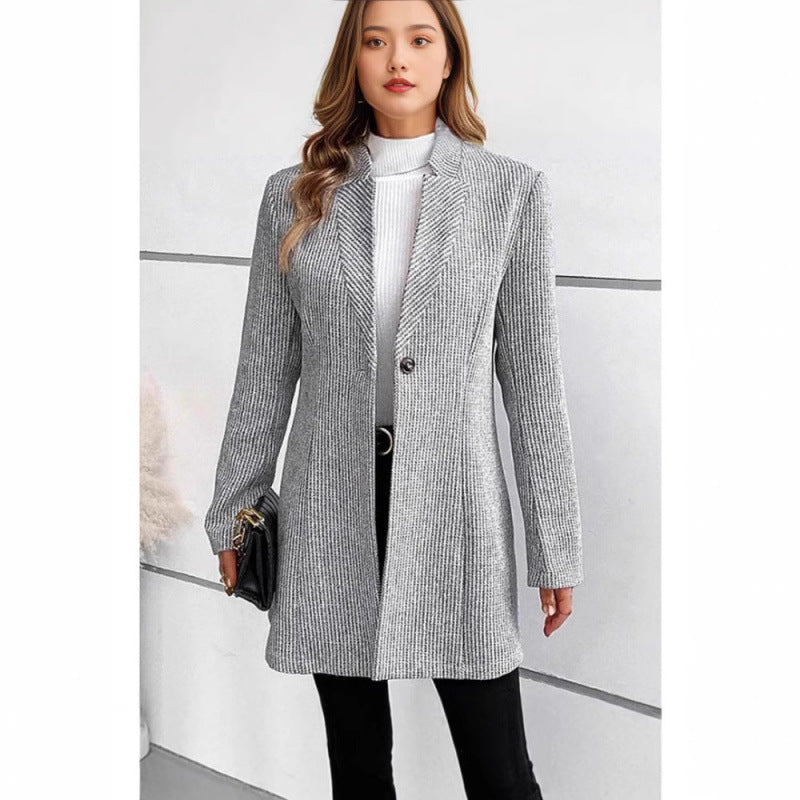 Damen Moderne Strickblazer mit schmalem Schnitt und eleganten Details Drune