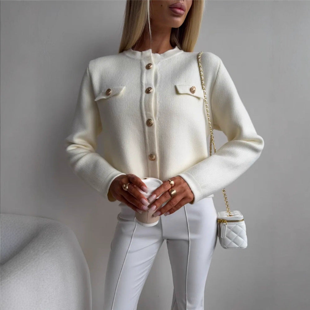 Damen Modische Kurze Strickjacke Drune