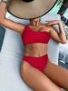 Damen Asymmetrischer Bikini mit Rippstruktur Drune