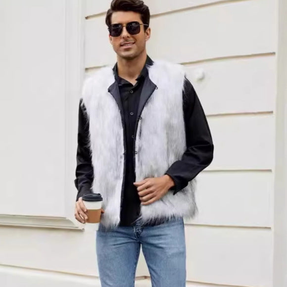 Herren Kunstpelz Weste im modernen Design Drune