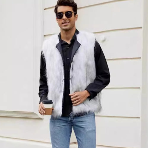 Herren Kunstpelz Weste im modernen Design Drune