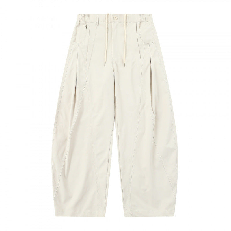 Damen Weite Ballonhose mit Tunnelzugbund, Kellerfalten und aufgesetzten Eingrifftaschen Drune