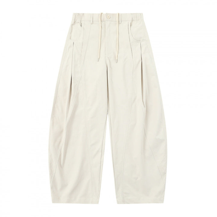 Damen Weite Ballonhose mit Tunnelzugbund, Kellerfalten und aufgesetzten Eingrifftaschen Drune