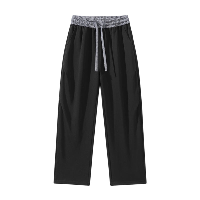 Herren Gerade geschnittene Lounge-Jogginghose mit elastischem Kordelbund & Seitentaschen Drune