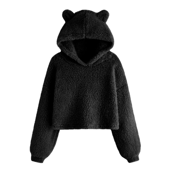 Damen Kuscheliger Fleece Hoodie mit Bärenohren Drune