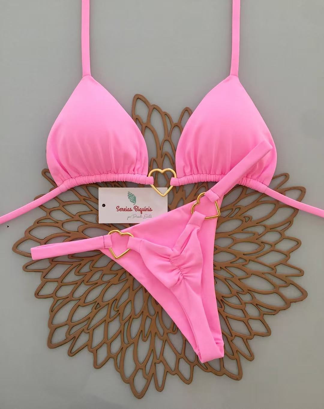 Damen Triangel-Bikini mit frischem Melonenmuster Drune