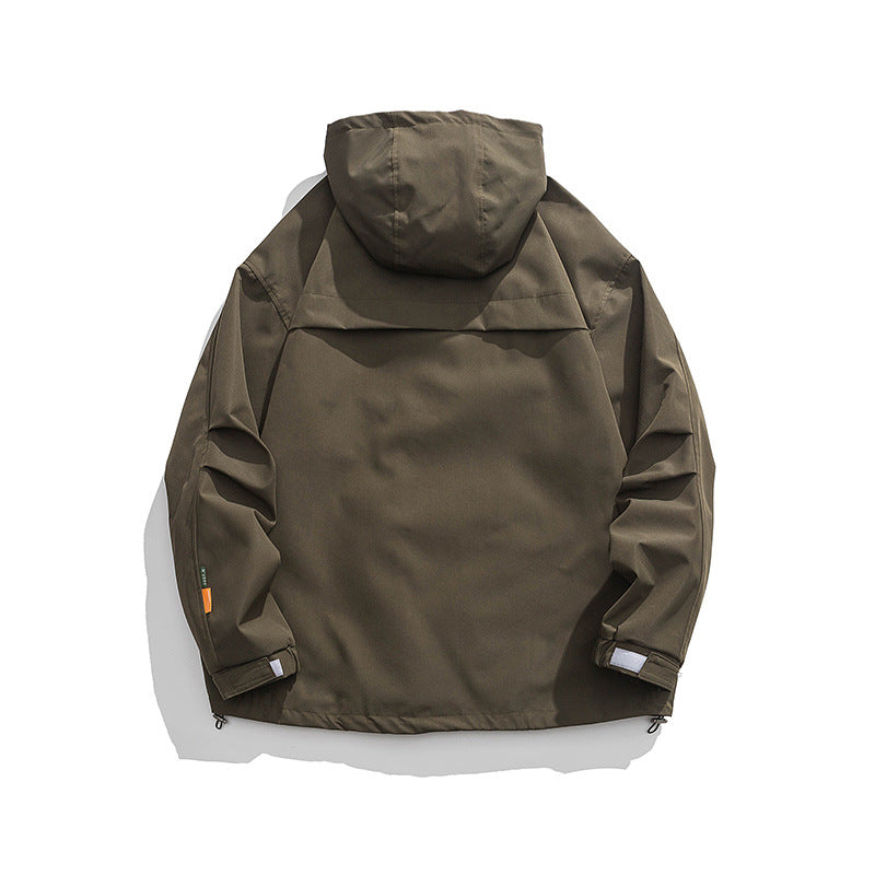 Unisex Oversize-Utility-Jacke mit Kapuze, multifunktionalen Pattentaschen und Kordelzug Drune