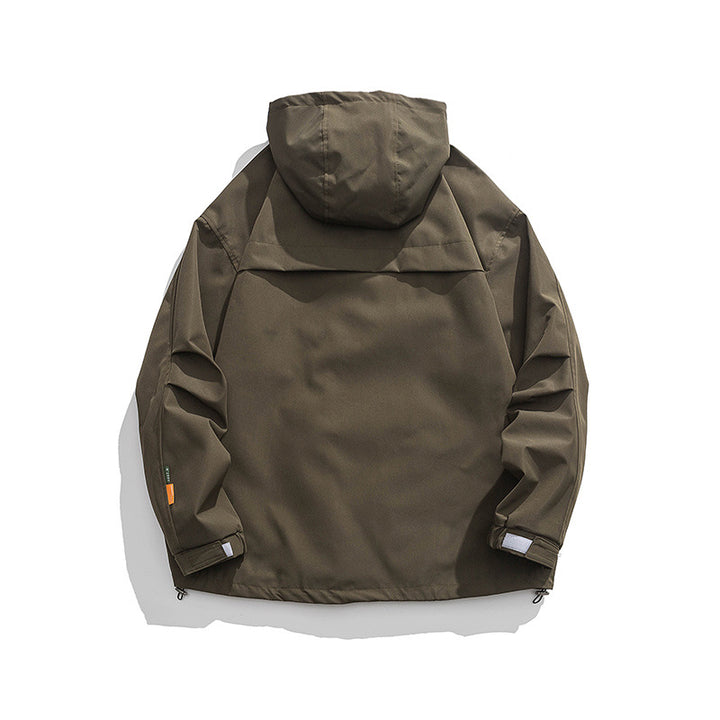 Unisex Oversize-Utility-Jacke mit Kapuze, multifunktionalen Pattentaschen und Kordelzug Drune